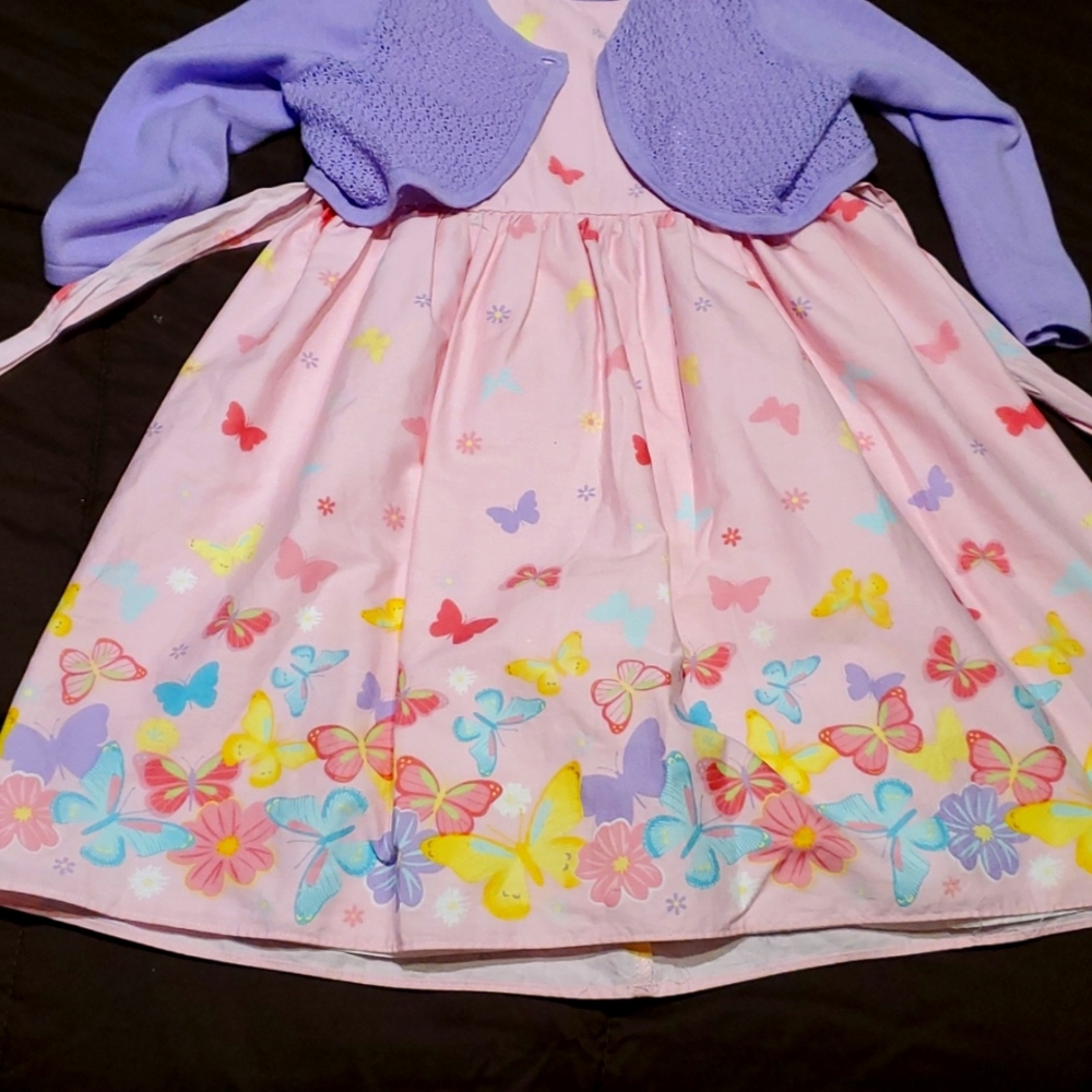 Summer butterfly dress with overlay sweater
